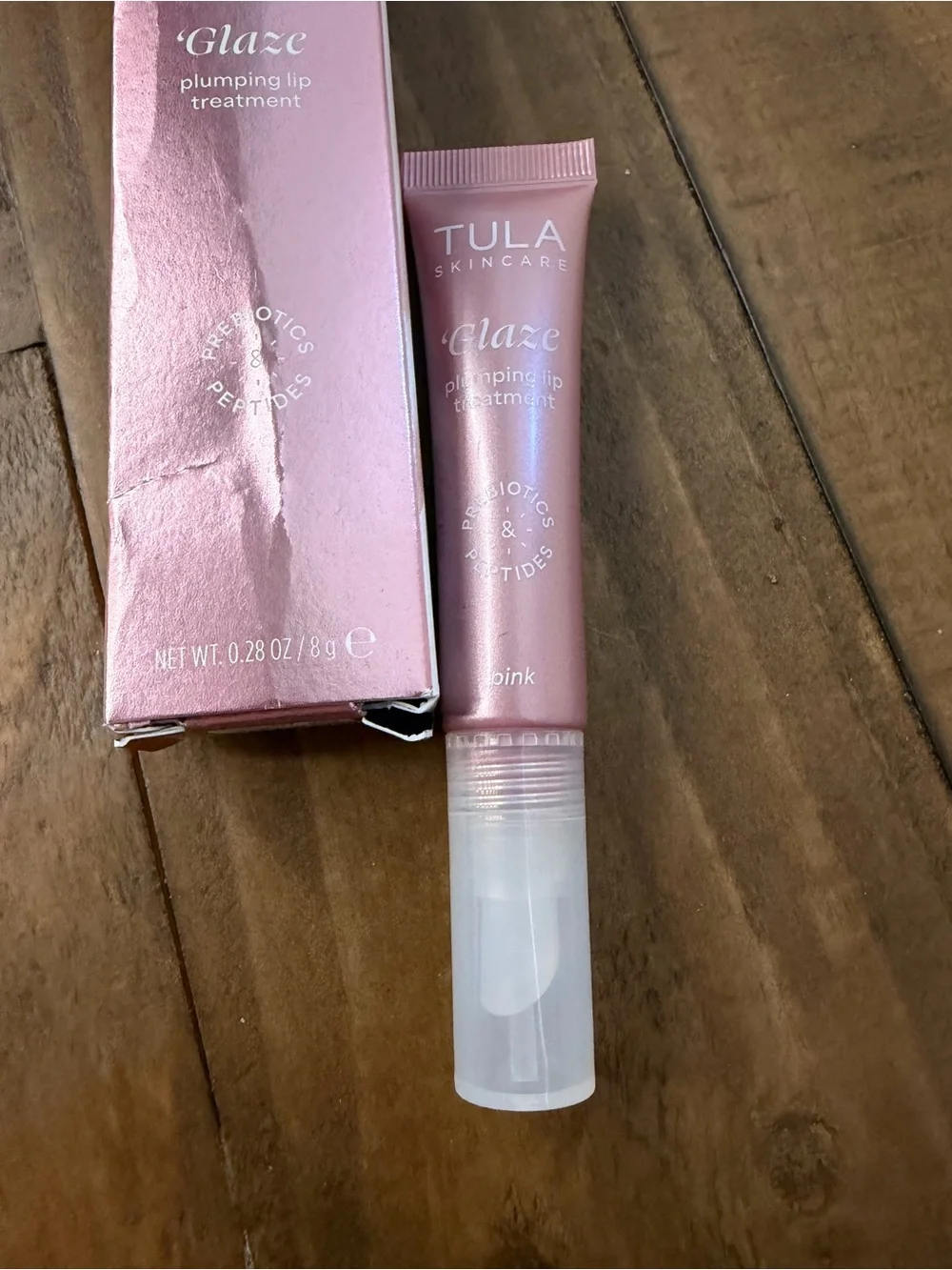 Tula glaze plumping lip treatment in pink new in box 0.28fl oz Tula lip